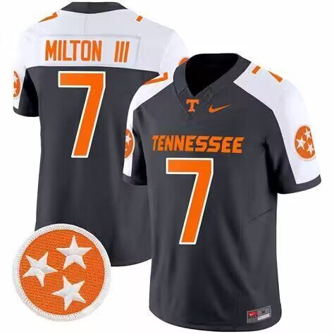 Men 2024 Tennessee Volunteers #7 Milton III black  nike jersey->ncaa teams->NCAA Jersey